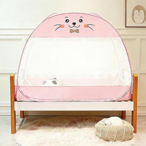 Mengersi Baby Crib Tent,Pop Up Crib Tent to Keep Baby in,Lovely Toddler Crib Net Mosquito Net Safe and Breathable,Installation Convenience,Pink in Kuwait
