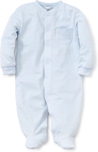 Kissy Kissy Baby Boys and Girls 100% Pima Cotton Simple Stripes Snap Front Footie Pajamas in Kuwait