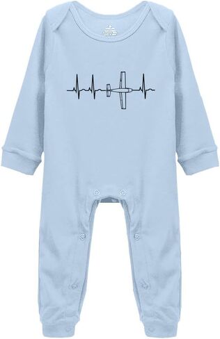 Airplane Pilot Heartbeat Cute Baby Onesie Unisex Rompers Bodysuit in Kuwait