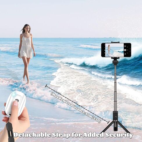 MAIRAN Rechargeable Wireless Camera Remote Shutter for Smartphones | Bluetooth Phone Remote Control,Selfie Button for Photos and Videos Charging Cable Included-White in Kuwait