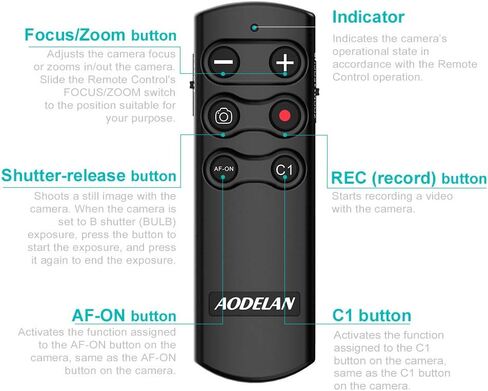 Wireless Remote Control Camera Shutter Release for Sony Replces RMT-P1BT | Compatible with Sony ZV-E10, ZV-1, A7SM3, A7C, A7RIV, Alpha 9,7R IV,7R III, 7 III, 6600, 6400, 6100, 9 II, RX0 II, RX100 M7 in Kuwait