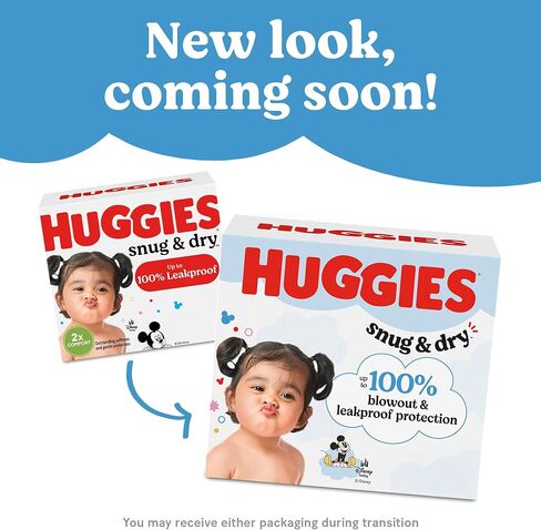 Huggies Size 3 Diapers, Snug & Dry Baby Diapers, Size 3 (16-28 lbs), 168 Count, Packaging May Vary in Kuwait