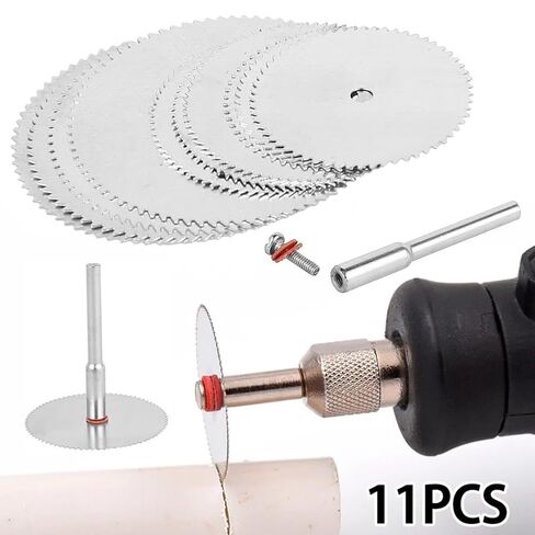 11pcs Saw Blade Set for Rotary Tool, 22mm 25mm 32mm Electric Grinding Cutting Discs, Stainless Steel Wheels for Wood Plastic PVC Pipe Metal Tube, Accessories for Mini Circular Saw and Power Tools in Saudi Arabia
