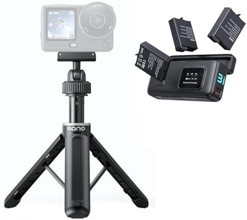 llano 16" Magnetic Action Camera Tripod + AC3 30W Fast Battery Charger Hub with 3 Pack 1950mAh Batteries for DJI Osmo Action 6 in Kuwait