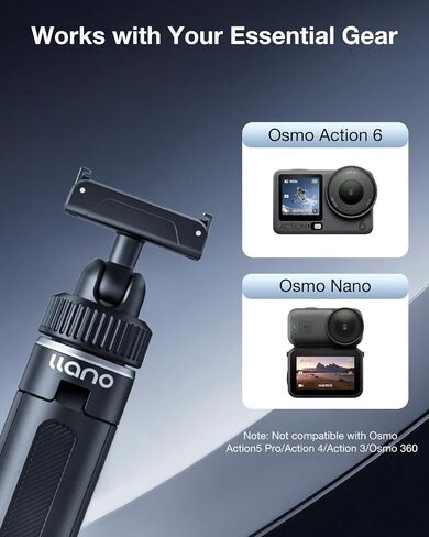 llano 16" Magnetic Action Camera Tripod + AC3 30W Fast Battery Charger Hub with 3 Pack 1950mAh Batteries for DJI Osmo Action 6 in Kuwait