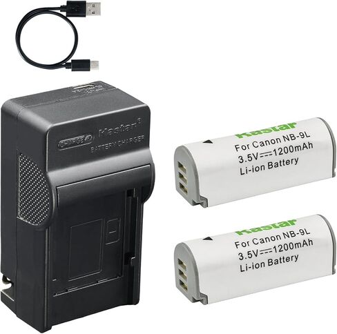 Kastar 4-Pack Battery and AC & USB-C Charger Compatible with NB-9L NB-9LH Camera for Canon PowerShot N N2 ELPH 510 520 530 HS SD4500 is IXUS 1000 HS IXY 50S Digital Camera in Kuwait