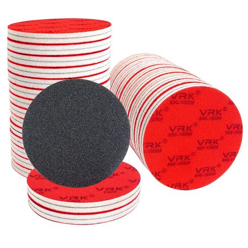 24 PCS 5 Inch Hook and Loop Sanding Sponge Discs Set 180 to 2000 Grit | Multi Grits Reusable Wet Dry Sponge Sandpaper for Random Orbital Sander,Wood,Metal,Auto and Plastic Surface Polishing in Kuwait