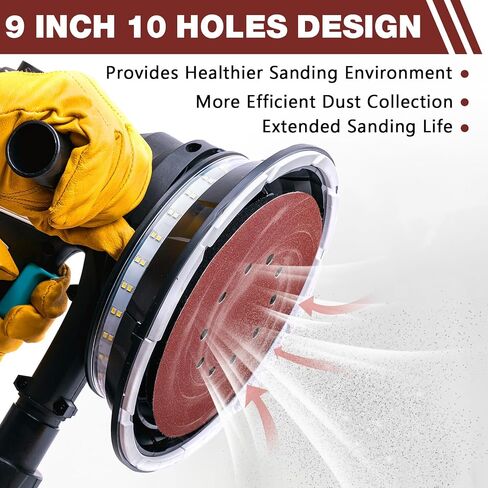 50 PCS 9-Inch 10-Hole Hook-and-Loop Sanding Discs for Drywall Sander, 120 Grit Drywall Sandpaper for Popcorn Ceiling Removal, Wood Furniture, Wall Painting Prep, Metal Sanding in Kuwait