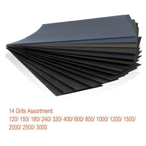 28 Pcs 120 to 3000 Grit Wet Dry Sandpaper Assortment 9 * 3.6 Inches for Automotive Sanding in Kuwait