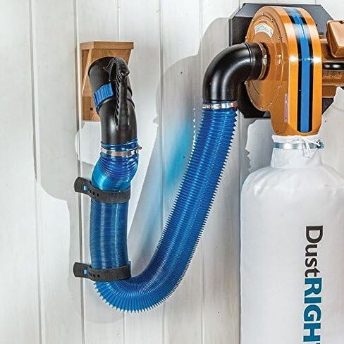 4'' Dust Collection Hose & Handle Docking Port Kit - Dust Collectors for Woodworking Includes Wall-Mounted Straps, Mounting Screw – Expandable 4 Inch Dust Collection Hose - Dust Collection System in Kuwait