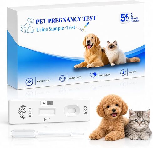 At-Home Dog & Cat Pregnancy Test Kit – Urine-Based Early Detection, Fast 5-Min Results, 98.9% Accurate, Non-Invasive & Stress-Free for Pets in Kuwait
