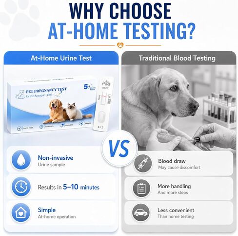 At-Home Dog & Cat Pregnancy Test Kit – Urine-Based Early Detection, Fast 5-Min Results, 98.9% Accurate, Non-Invasive & Stress-Free for Pets in Kuwait