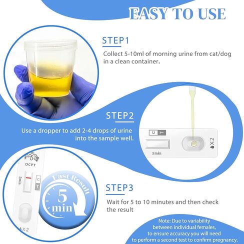 At-Home Dog & Cat Pregnancy Test Kit – Urine-Based Early Detection, Fast 5-Min Results, 98.9% Accurate, Non-Invasive & Stress-Free for Pets in Kuwait