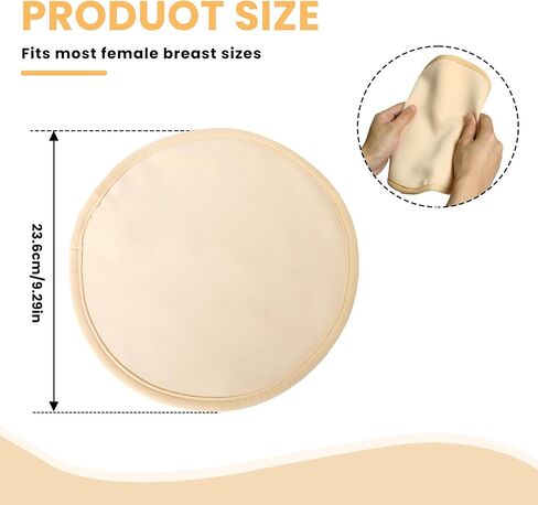 4 Pcs Reusable Castor Oil Packs for Breast, Soft Organic Cotton with Anti Leakage Design, Breast Pads for Women Compress Relaxing Comfort, Oil Not Included (Khaki) in Kuwait
