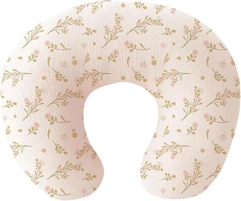 Muslin Nursing Pillow and Positioner, Breastfeeding, Bottle Feeding, Baby Sitting Support with Removable Ultra Soft Minky Cover, Tummy Time Support for Baby Boys and Girls in Kuwait