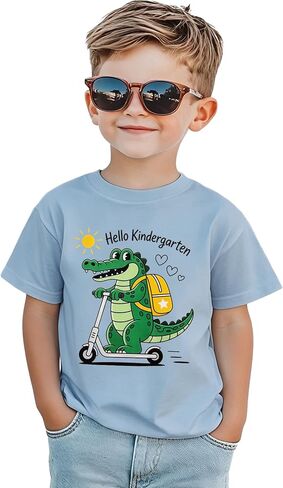 CM C&M WODRO Hello Kindergarten Shirt for Boys First Day of Kindergarten Shirt Kids Back to School Outfit Alligator Tops 4-5T in Kuwait