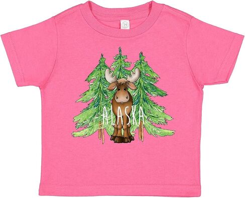 inktastic Alaska Moose and Trees Toddler T-Shirt in Kuwait