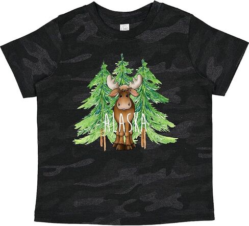 inktastic Alaska Moose and Trees Toddler T-Shirt in Kuwait
