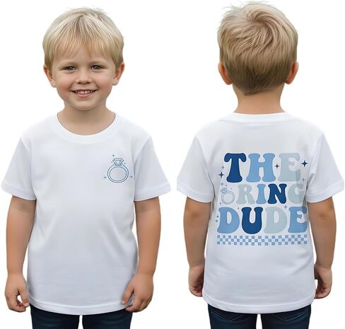 The Ring Dude Shirt Kids Toddler Boys Ring Bearer T-Shirt Wedding Bridal Party Summer Clothes Short Sleeve Top in Kuwait