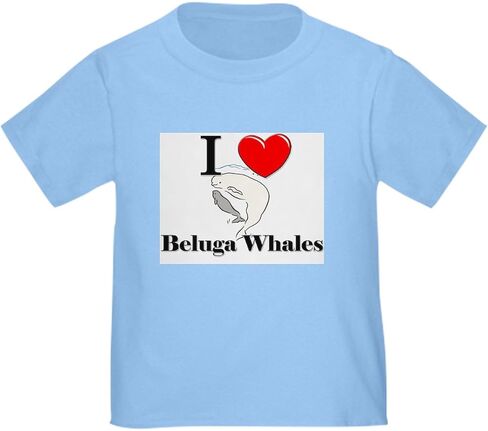 CafePress I Love Beluga Whales Toddler T Shirt Cute Toddler Graphic Tee, 100% Cotton in Kuwait