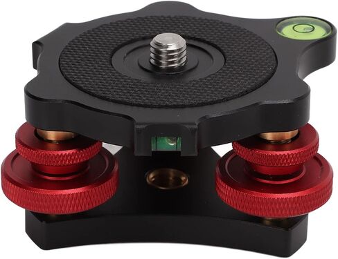 LP 64 Camera Leveler, Aluminum Alloy Tripod Leveling Base with Triple Wheel Leveler, 3/8 Inch Screws Top and Bottom for Horizontal Adjustment Angle Up to ±5 Degrees in Macro in Kuwait