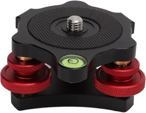 LP 64 Camera Leveler, Aluminum Alloy Tripod Leveling Base with Triple Wheel Leveler, 3/8 Inch Screws Top and Bottom for Horizontal Adjustment Angle Up to ±5 Degrees in Macro in Kuwait