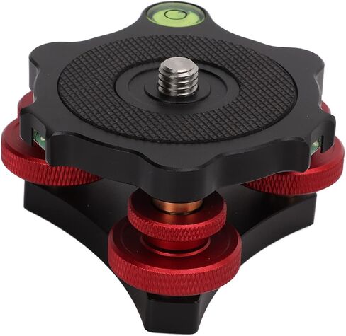 LP 64 Camera Leveler, Aluminum Alloy Tripod Leveling Base with Triple Wheel Leveler, 3/8 Inch Screws Top and Bottom for Horizontal Adjustment Angle Up to ±5 Degrees in Macro in Kuwait