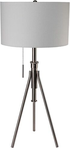 Vintage Look 1pc Floor Lamp Brushed Steel Tripod Legs Unique Lamp Pull Switch 32" H in Kuwait