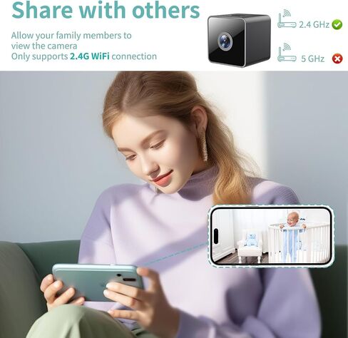 Mini Camera Wireless 1080P Camera Home Security WiFi Mini Nanny Camera Application Control Intelligent Motion Detection SD Storage Night Vision Mini Camera is Suitable For Baby's Office Indoor Outdoor in Kuwait