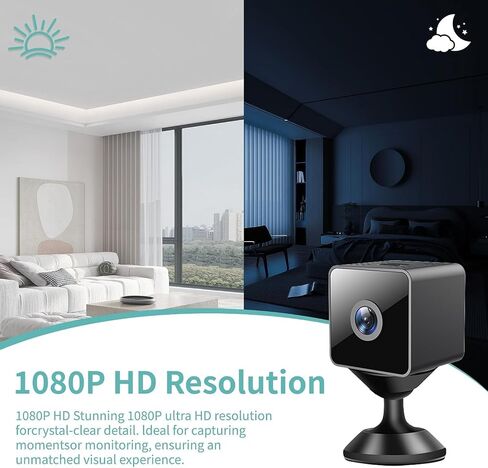 Mini Camera Wireless 1080P Camera Home Security WiFi Mini Nanny Camera Application Control Intelligent Motion Detection SD Storage Night Vision Mini Camera is Suitable For Baby's Office Indoor Outdoor in Kuwait