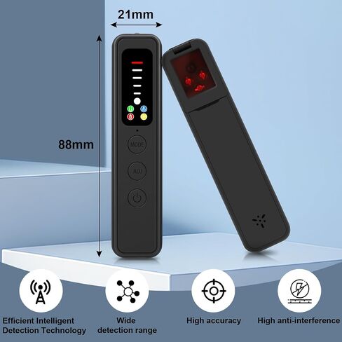 6 in 1 Hidden Camera Detector, GPS Tracker & RF Bug Detector | Anti-Spy Finder – Infrared, vibration alarm, flashlight for hidden cameras, GPS trackers, RF bugs. For travel, hotels, cars. in Kuwait