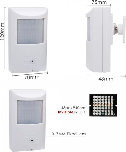 4K 8MP POE Hidden IP Security Camera, 3.7mm Pinhole Lens, Indoor Mini IP Camera, IP65 Plastic Housing,15m Night Vision, ONLY Compatible with Uniview NVR, NDAA Compliant in Kuwait