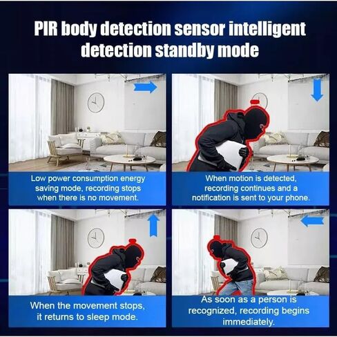 Hidden Camera HD Night Vision, USB Rechargeable WiFi Network Required, Tiny and Installs in 1 Second, Remote Real-Time Viewing, Audio and Video Recordings Require Card for Saving (2pcs) in Kuwait