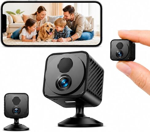 2K Mini WiFi Security Camera, Battery Powered Indoor Camera with 30-Day Battery Life, PIR Motion Detection, Night Vision, 2.4GHz WiFi, App Remote Viewing for Baby Monitor & Pet Camera in Kuwait