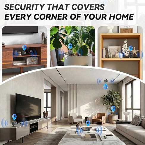 2K Mini WiFi Security Camera, Battery Powered Indoor Camera with 30-Day Battery Life, PIR Motion Detection, Night Vision, 2.4GHz WiFi, App Remote Viewing for Baby Monitor & Pet Camera in Kuwait
