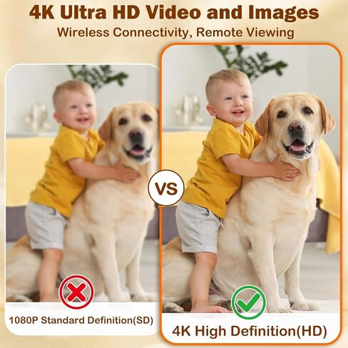 Mini Camera - 4K WiFi Wireless Camera Portable Nanny Cam with Night Vision, Motion Detection,Phone App Live View - Compact Security Camera for Home/Office/Pet 24/7 Cycle Save Video in Kuwait