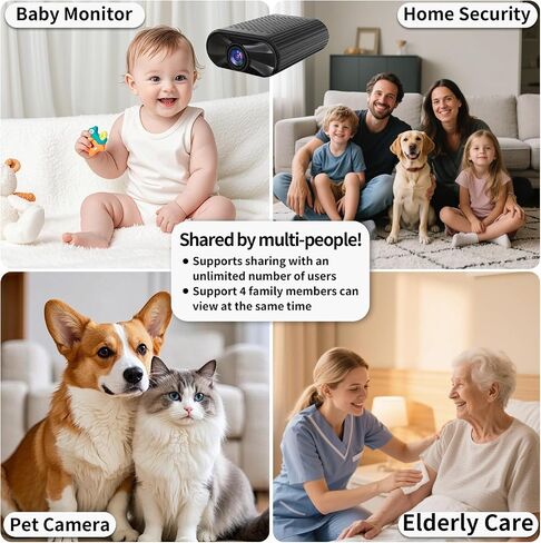 Mini Camera - 4K WiFi Wireless Camera Portable Nanny Cam with Night Vision, Motion Detection,Phone App Live View - Compact Security Camera for Home/Office/Pet 24/7 Cycle Save Video in Kuwait