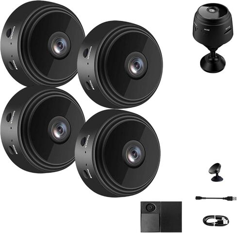 Security Camera, Mini 1080p HD Wireless Cam with Audio for Indoor/Outdoor Surveillance, Ideal for Monitoring in Kuwait