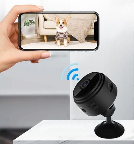 Security Camera, Mini 1080p HD Wireless Cam with Audio for Indoor/Outdoor Surveillance, Ideal for Monitoring in Kuwait