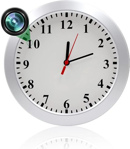 1080P Hidden Spy Camera in Clock, Nanny Cam Without WiFi for Home Office | Hidden Clock Cam, Adjustable Lens & Long Battery, Motion & Loop Recording for Indoor Monitoring (Doesn't Record Sound) in Kuwait
