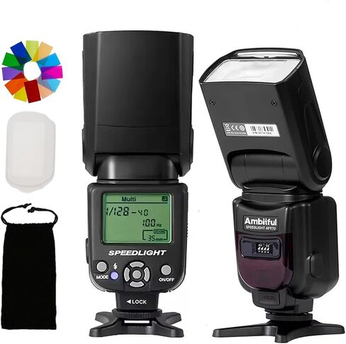 AMBITFUL AF100 Mini Camera Flash, GN12 Rechargeable Manual Speedlite, USB-C, for Canon Sony Nikon Fuji Ricoh GR Cameras Hot Shoe in Kuwait