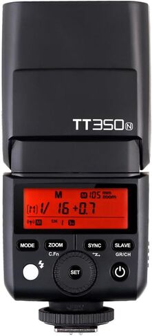 Godox Flash TT350N Mini Thinklite TTL Flash Compatible with Nikon Cameras, Compact On-Camera and Off-Camera Flash with TTL, High-Speed Sync to 1/8000s, 2.4GHz Wireless Master/Slave, 24-105mm Zoom Head in Kuwait