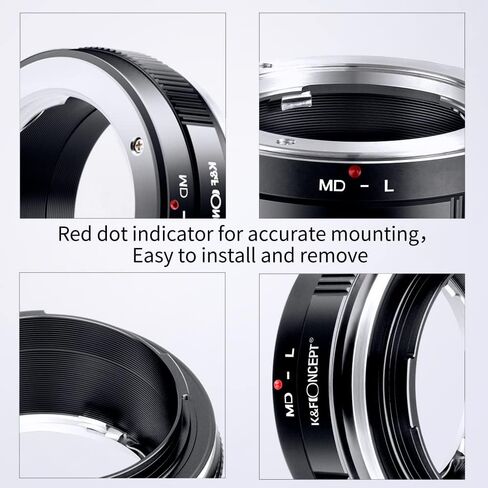 K&F Concept Lens Mount Adapter MD-L Manual Focus Compatible with Minolta Rokkor (SR/MD/MC) Lens to L Mount Camera Body in Kuwait
