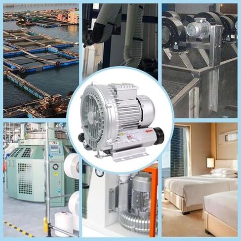 Regenerative Blower High-Pressure Vortex Ring Phase Blower Industrial Vacuum Pump,Regenerative Blower 120W-1100W, 2980 RPM, 210m³/H Max Air Volume with Dust Filter & Aluminum Housing, Dual U in Kuwait