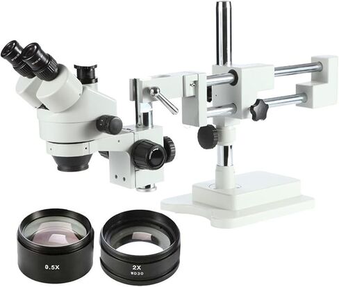 Microscope Accessories Kit 3.5X-90X Trinocular Stereo Microscope Trinocular Continuous Zoom Microscopio Microscope Slides in Kuwait