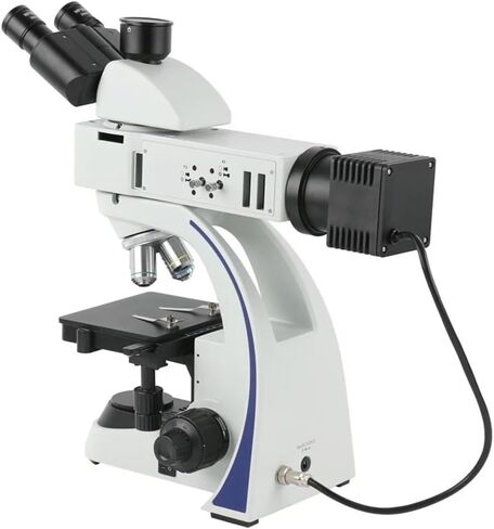 Microscope Observation Industrial Uprigh Metallurgical Microscope Trinocular Achromatic Microscope for Metal Alloys Ceramics Surface Silicon Wafer(12MP 4K HDMI USB) in Kuwait