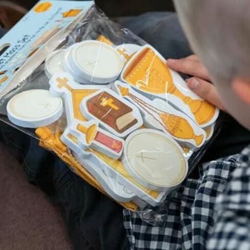 21 Piece Quiet Mass Toy Set for Catholic Kids & Toddlers | Interactive Catholic Learning - Teaches Mass Vessels & Rites - First Communion & Baptism Gift - Bath & Travel in Kuwait