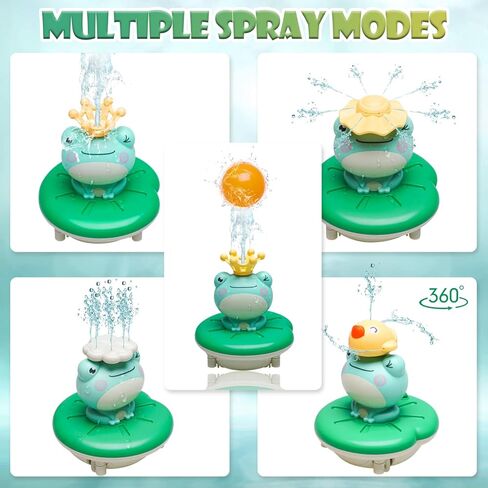 Baby Bath Toys for Kids, 4 Modes Water Spray Bath Toy Sprinkler Bathtub Toys for Toddlers 1-3, Swimming Pool Games Water Play Set Gift for Bathtub Shower Beach Infant Kids Boys Girls Age 2-7 Years Old in Kuwait