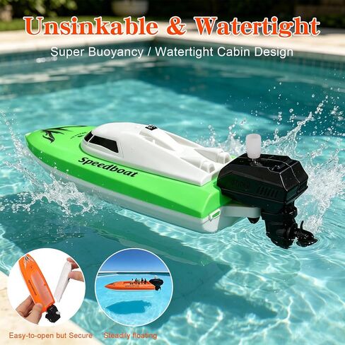 3-Pack Wind Up Boat Toys for Bath & Water Play | BPA-free PP; No batteries; 3 speedboat-style toys; 360°spin mode; For bath, pool & outdoor water play in Kuwait