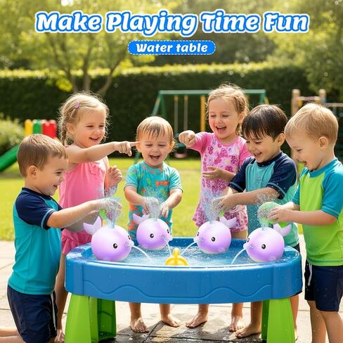 Baby Bath Toys, Rechargeable Bath Toys for Kids Ages 1-3 & 6-12 Months with 3 Hours Non-Stop Fun, Dual Sprinkler, 3 Modes Light Up, Toddler Birthday/Christmas Water Table BathTubs Pool Toys,Purple in Kuwait